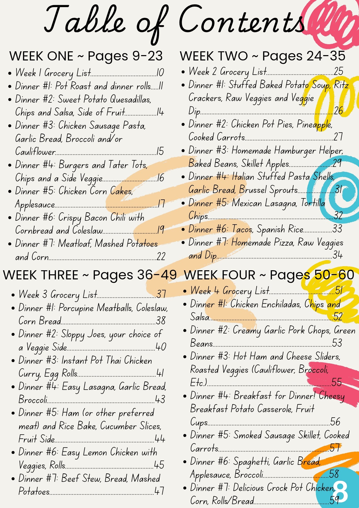 The Mega Meal Plan - FALL edition - Downloadable PDF